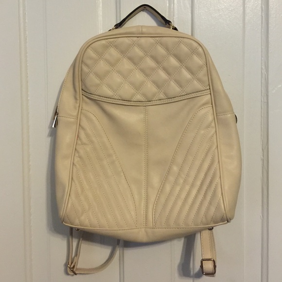 Cream Backpack Purse