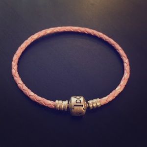 Pink Leather Pandora Bracelet