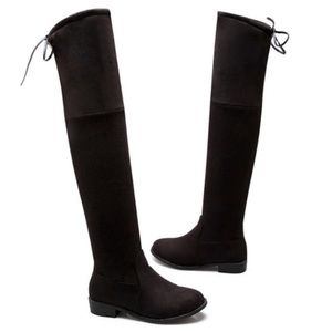 Black thigh high suede boots ⭐️NEVER WORN⭐️