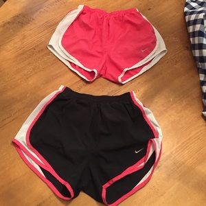 Two NIKE DRY-FIT shorts size: small