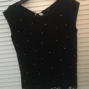 Ann Taylor studded crochet shirt