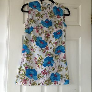 Vintage Floral Pattern Mini Dress