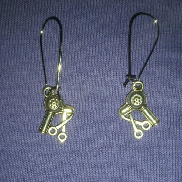 New**Blow dryer and scissors earrings
