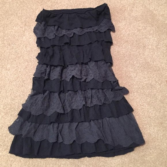 Abercrombie navy blue strapless dress