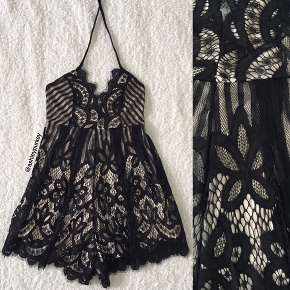 delicate black lace eyelash romper - Picture 3 of 4