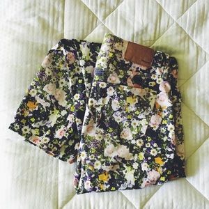 Madewell Skinny Ankle Floral Jeans Size 26