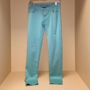 celebrity. pink light teal jeans