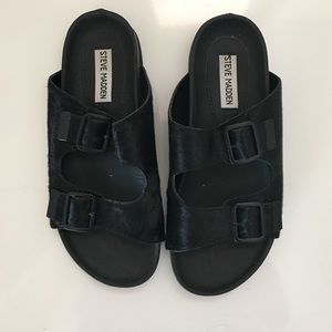 Steve Madden Black Birkenstocks