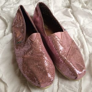 Pink sparkly Toms