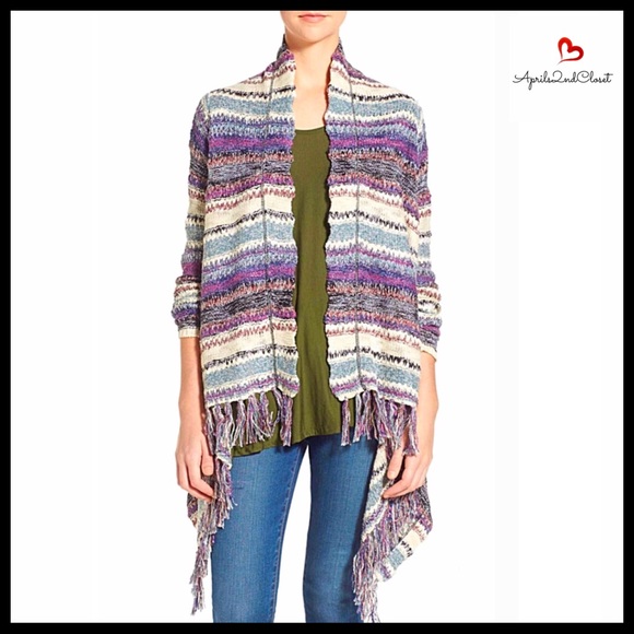 LONG TASSEL FRINGE TRIM SWING CARDIGAN BOHO CARDI - Picture 7 of 7