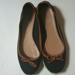 Coach Darcelle Canvas Leather Espadrilles Black 8