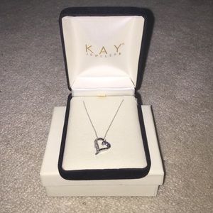 Kay Jewelers white and black diamond necklace