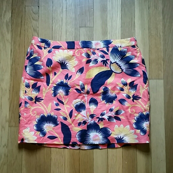 J. Crew orange floral skirt