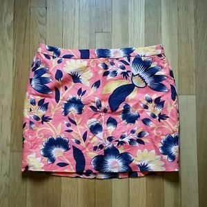 J. Crew orange floral skirt