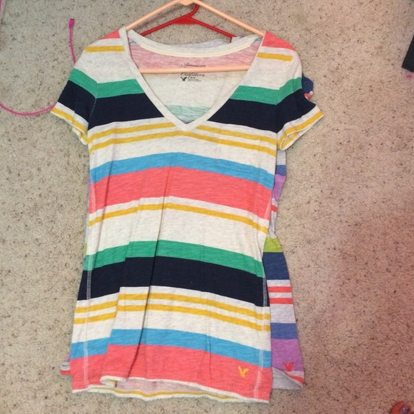 American Eagle striped v-neck tees - Picture 3 of 4