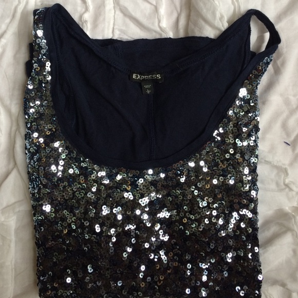 Express sparkly ombré tank top - Picture 3 of 4