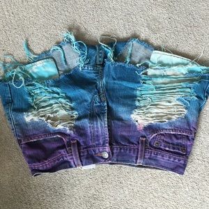 First of a kind tie dye Levi shorts