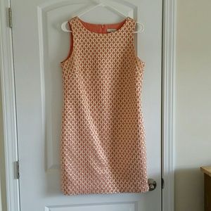 NWOT J. Crew peach metallic gold shift dress 10