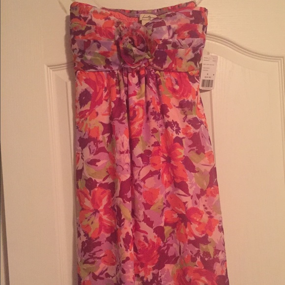 Strapless floral dress