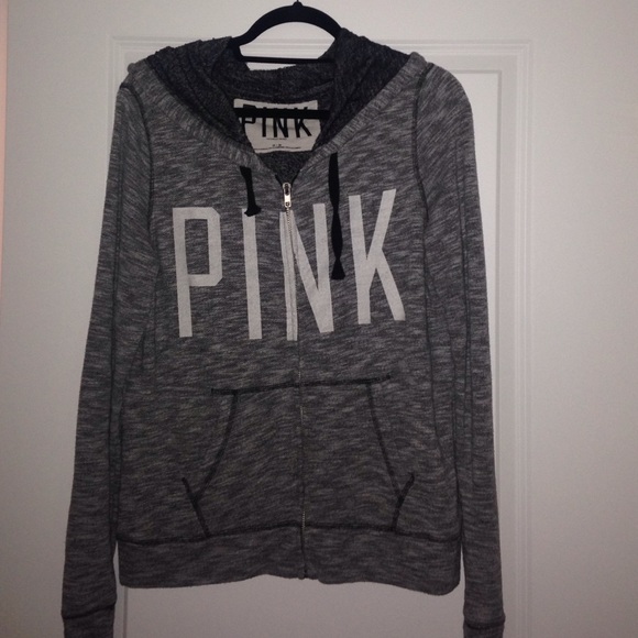 Pink gray hoodie
