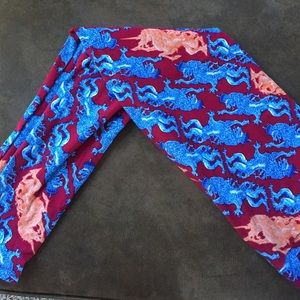Red orange blue unicorn lularoe