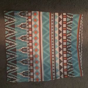 Tribal print body con skirt