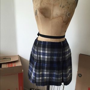 Mink Pink plaid skirt w/ zippers