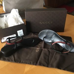 Gucci Sandals- Nappa Moorea/Nastro Elastico Nero