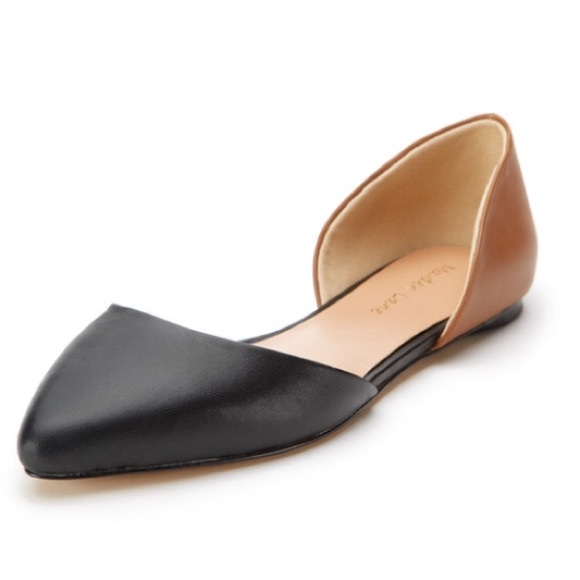 Maiden Lane J. Crew D'orsay flats tan-black sz 8.5