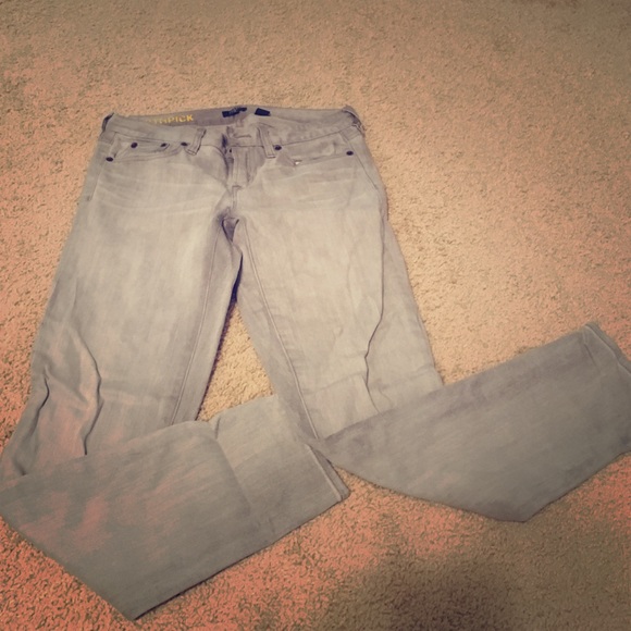 Grey J. Crew cropped skinny jeans