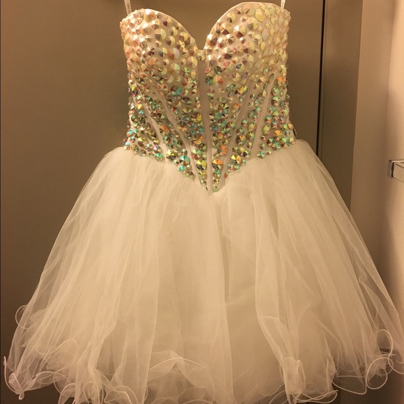 Short, white prom/formal dress