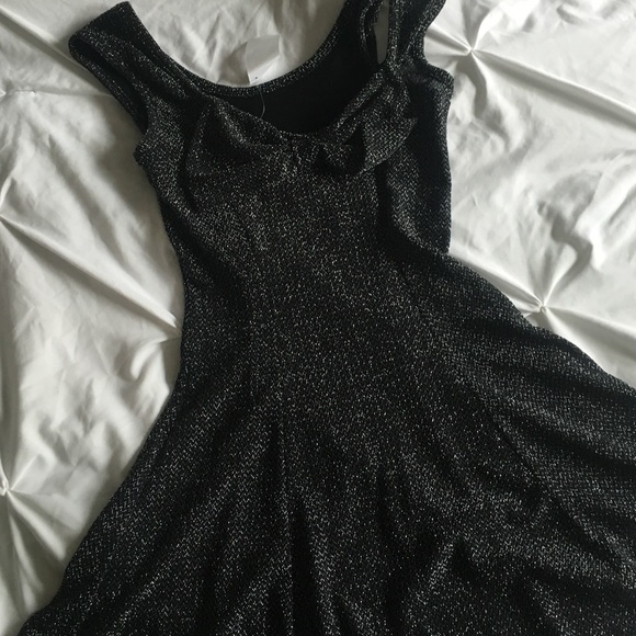 Black Sparkly Skater Dress - Picture 3 of 4