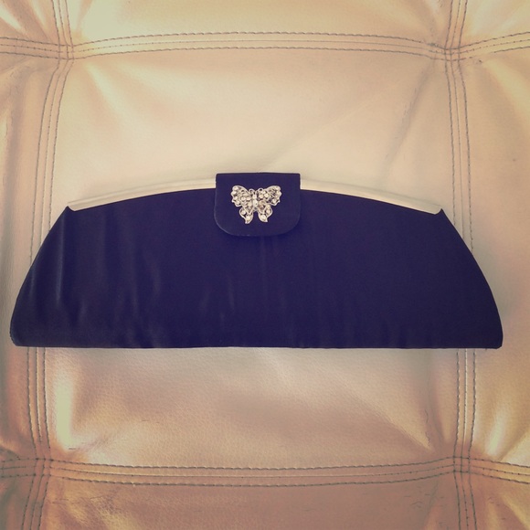 NWOT Satin Butterfly Clutch