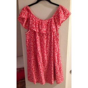 Orange/Red off the shoulder dress