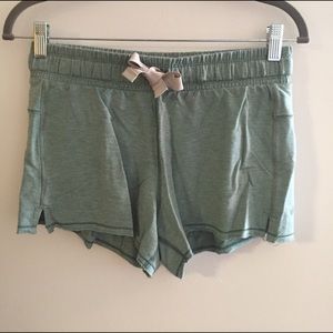 Lululemon To and From Heathered Green Shorts
