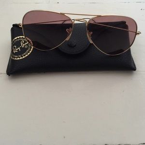 Rose polarized aviators. Worn less than 4 x