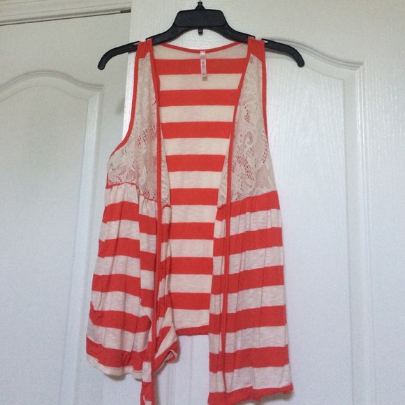 Orange and cream cotton  vest