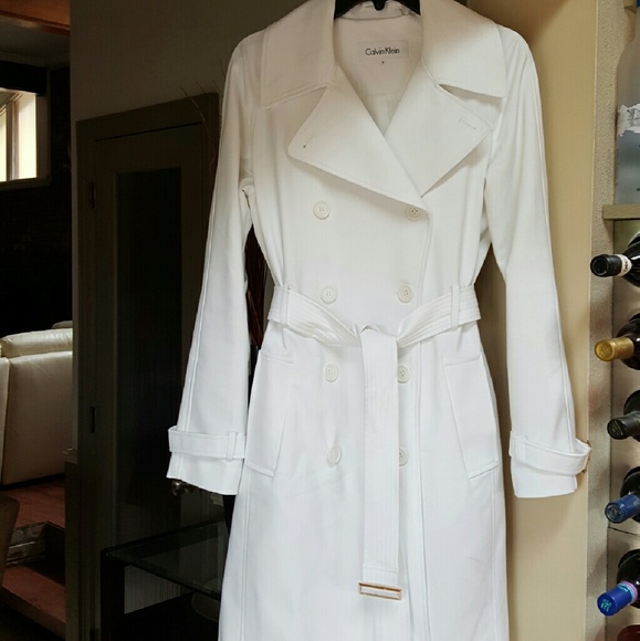Calvin Klein Jackets & Blazers - New white calvin Klein coat and bcbg dress