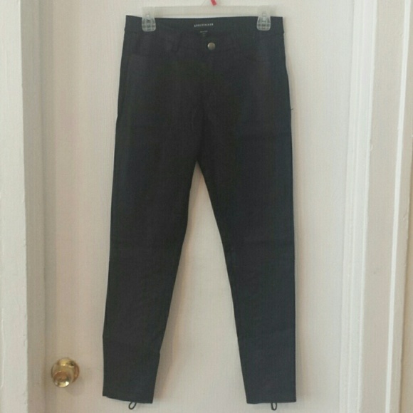 Stylestalker Coated Skinnies with Lace Up Back