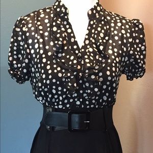 Beautiful dress! Black with white polka dots! SZ 8