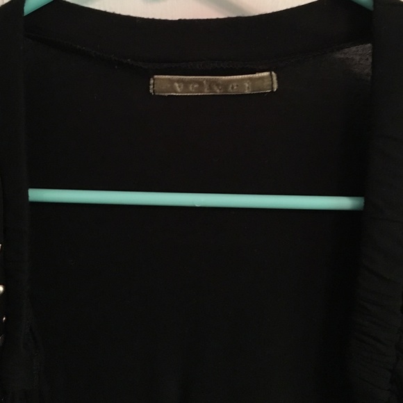 Velvet Black and Gold Studded Long Sleeve Cardigan - Picture 4 of 4