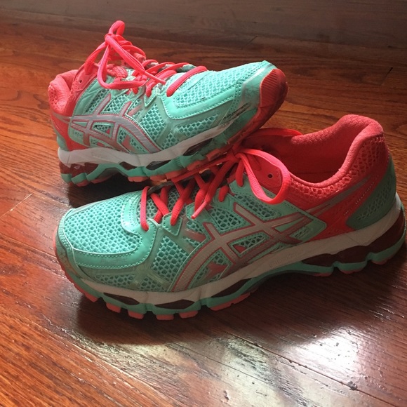 Teal and Pink Running Shoes