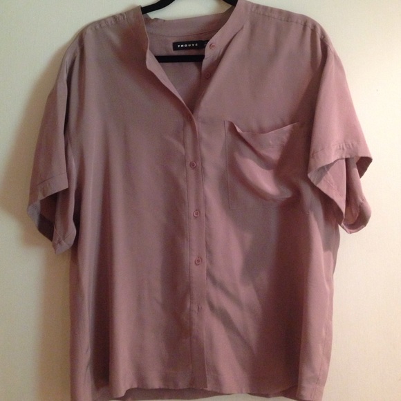 Trouvé Mauve silk T-shirt
