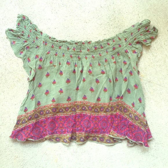 Urban Outfitters Off-the-shoulder Crop Top