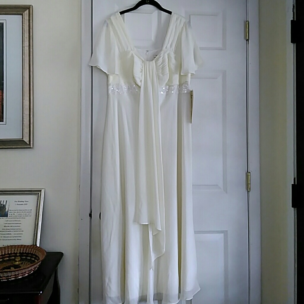 Plus size cap sleeved dress Roamans