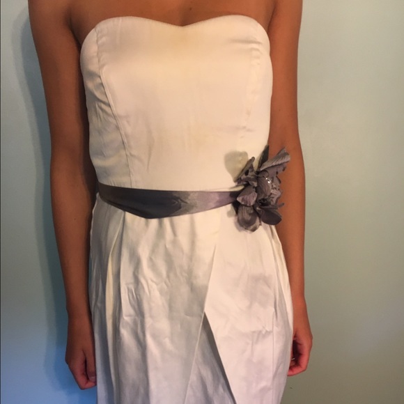White Strapless Semi Formal