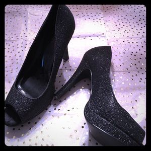 Charcoal glitter high heels