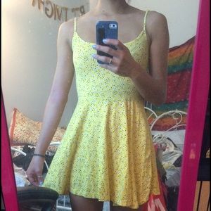 Yellow and floral baby doll dress