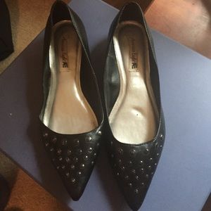 Black stud kitten heel