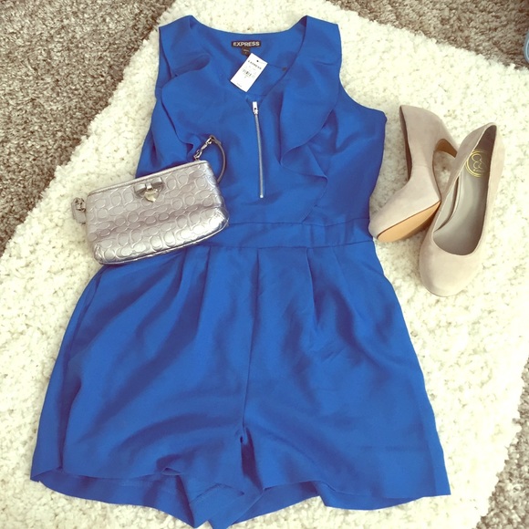 Express: Cobalt Blue Sleeveless Romper
